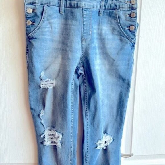 SO medium washed distressed overalls Size 16 kids NWOT - Picture 5 of 6